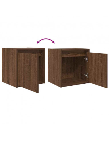 Comodini a Muro 2 pz Rovere Marrone 38x34x40 cm