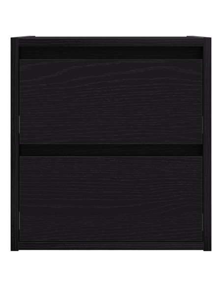 Comodini a Muro 2 pz Rovere Nero 38x34x40 cm
