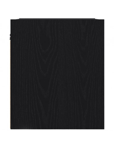 Comodini a Muro 2 pz Rovere Nero 38x34x40 cm