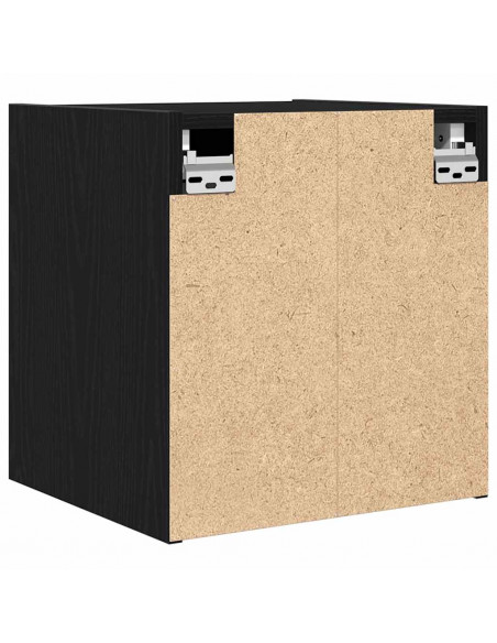 Comodini a Muro 2 pz Rovere Nero 38x34x40 cm
