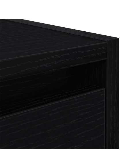 Comodini a Muro 2 pz Rovere Nero 38x34x40 cm