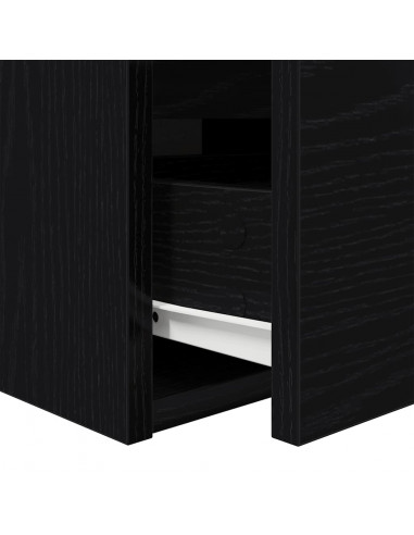 Comodini a Muro 2 pz Rovere Nero 38x34x40 cm