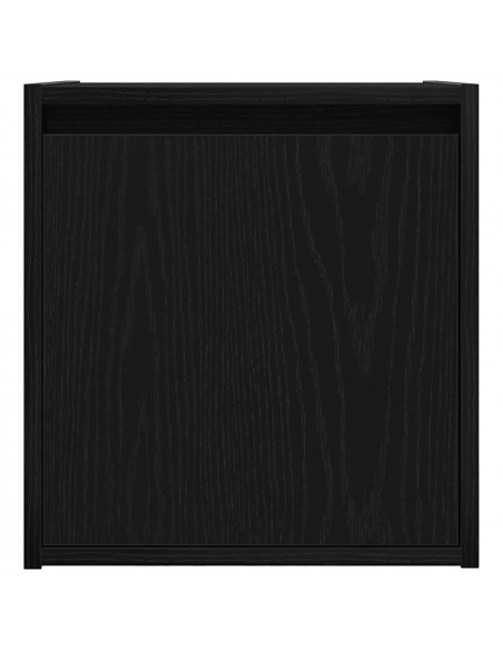 Comodini a Muro 2 pz Rovere Nero 38x34x40 cm