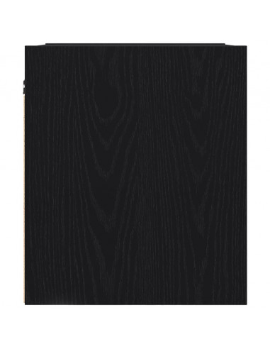 Comodini a Muro 2 pz Rovere Nero 38x34x40 cm