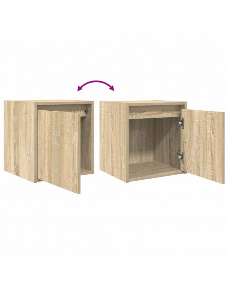 Comodini a Muro 2 pz Rovere Sonoma 38x34x40 cm