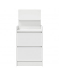 Comodini con 2 Cassetti 2 pz Bianco 38x34x80 cm