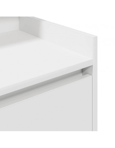 Comodini con 2 Cassetti 2 pz Bianco 38x34x80 cm