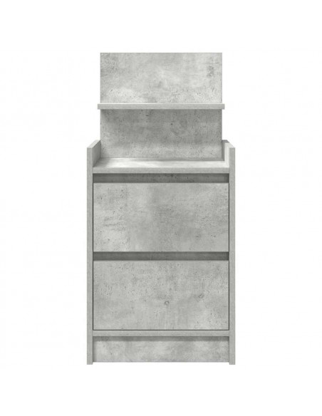 Comodini con 2 Cassetti 2 pz Grigio Cemento 38x34x80 cm