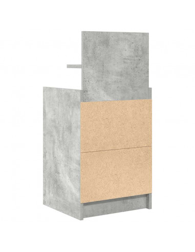 Comodini con 2 Cassetti 2 pz Grigio Cemento 38x34x80 cm
