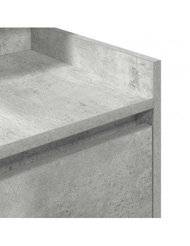 Comodini con 2 Cassetti 2 pz Grigio Cemento 38x34x80 cm