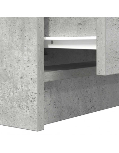 Comodini con 2 Cassetti 2 pz Grigio Cemento 38x34x80 cm