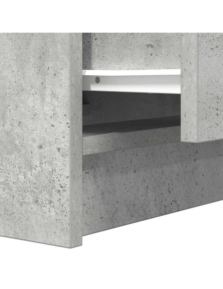Comodini con 2 Cassetti 2 pz Grigio Cemento 38x34x80 cm