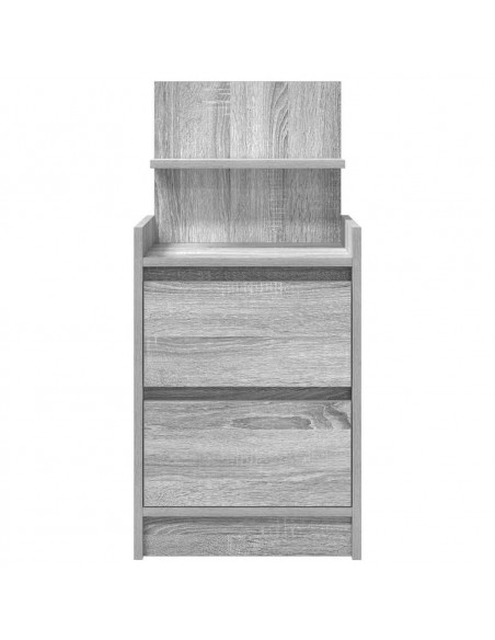 Comodini con 2 Cassetti 2 pz Grigio Sonoma 38x34x80 cm
