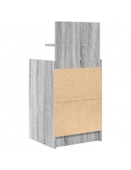 Comodini con 2 Cassetti 2 pz Grigio Sonoma 38x34x80 cm
