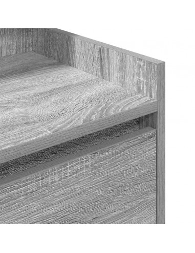 Comodini con 2 Cassetti 2 pz Grigio Sonoma 38x34x80 cm