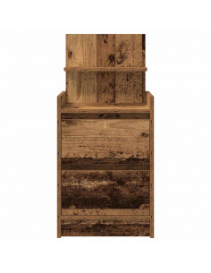 Comodini con 2 Cassetti 2 pz in Legno Antico 38x34x80 cm