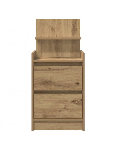 Comodini con 2 Cassetti 2 pz Rovere Artigianale 38x34x80 cm