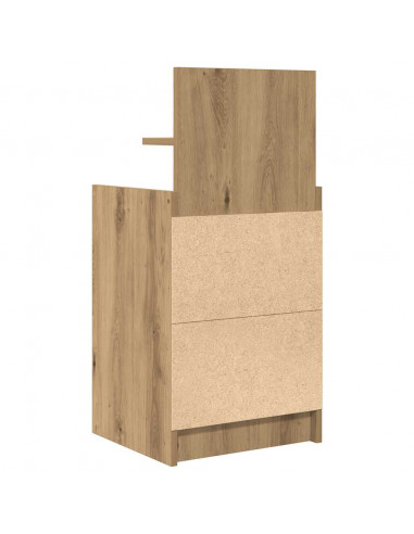 Comodini con 2 Cassetti 2 pz Rovere Artigianale 38x34x80 cm