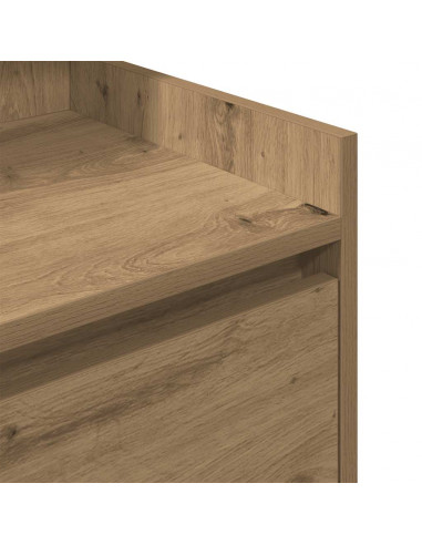 Comodini con 2 Cassetti 2 pz Rovere Artigianale 38x34x80 cm
