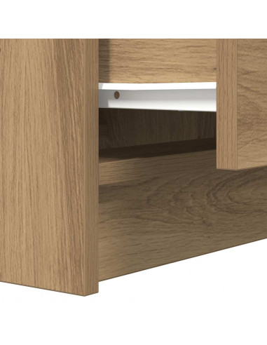 Comodini con 2 Cassetti 2 pz Rovere Artigianale 38x34x80 cm