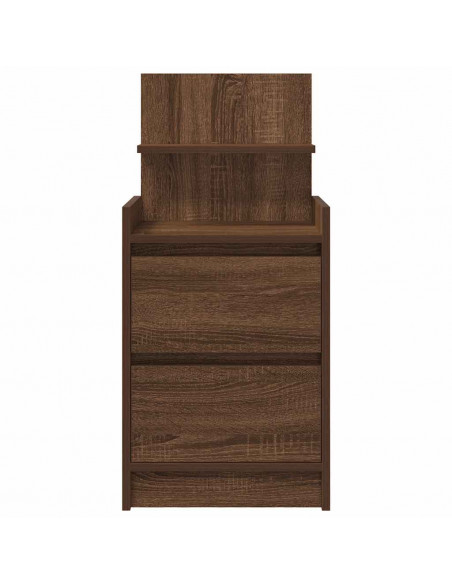 Comodini con 2 Cassetti 2 pz Rovere Marrone 38x34x80 cm