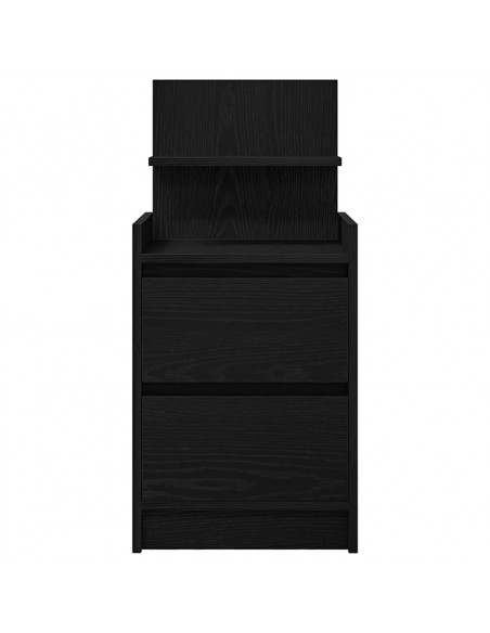 Comodini con 2 Cassetti 2 pz Rovere Nero 38x34x80 cm