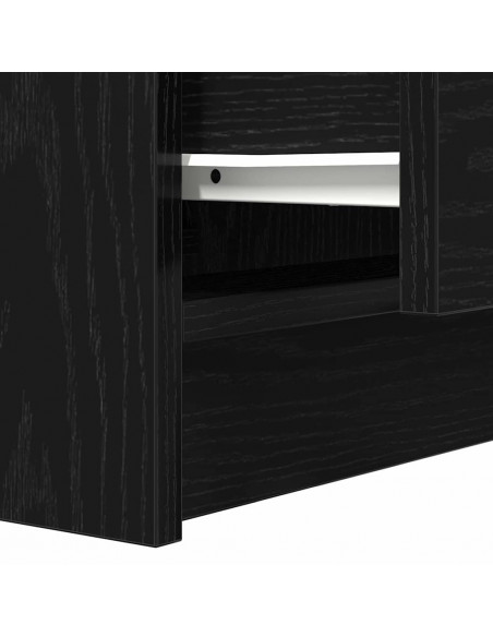 Comodini con 2 Cassetti 2 pz Rovere Nero 38x34x80 cm
