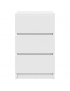 Comodini con 3 Cassetti 2 pz Bianco 39x35x65 cm