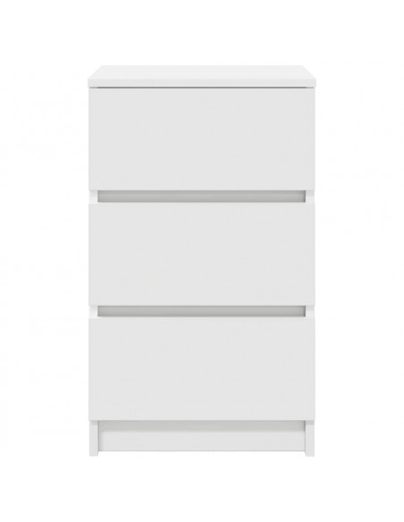 Comodini con 3 Cassetti 2 pz Bianco 39x35x65 cm