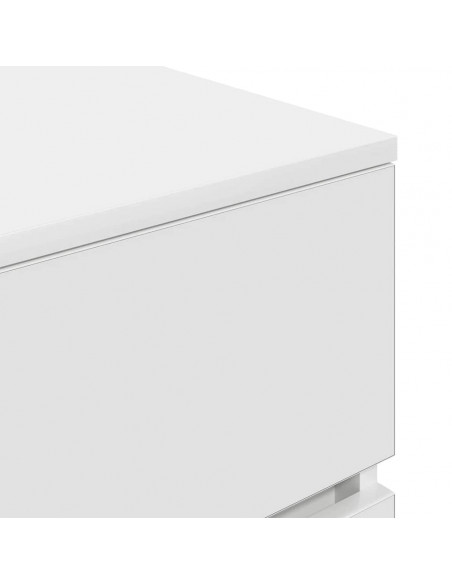 Comodini con 3 Cassetti 2 pz Bianco 39x35x65 cm