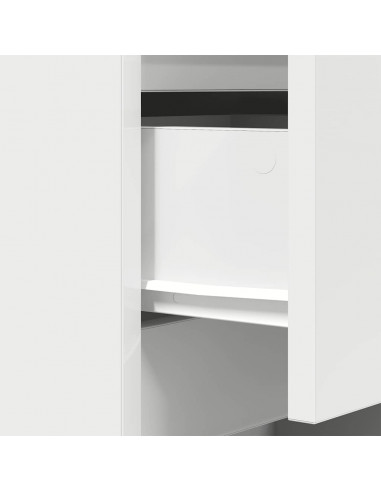 Comodini con 3 Cassetti 2 pz Bianco 39x35x65 cm