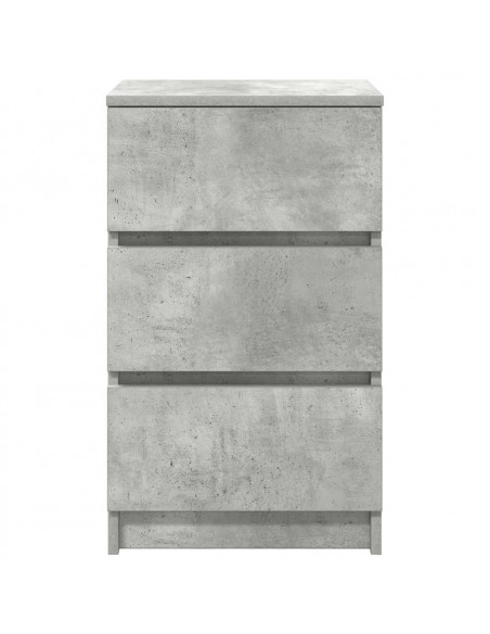 Comodini con 3 Cassetti 2 pz Grigio Cemento 39x35x65 cm