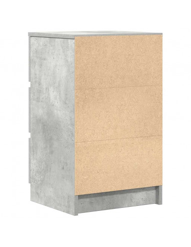 Comodini con 3 Cassetti 2 pz Grigio Cemento 39x35x65 cm