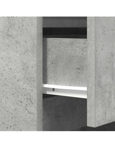 Comodini con 3 Cassetti 2 pz Grigio Cemento 39x35x65 cm