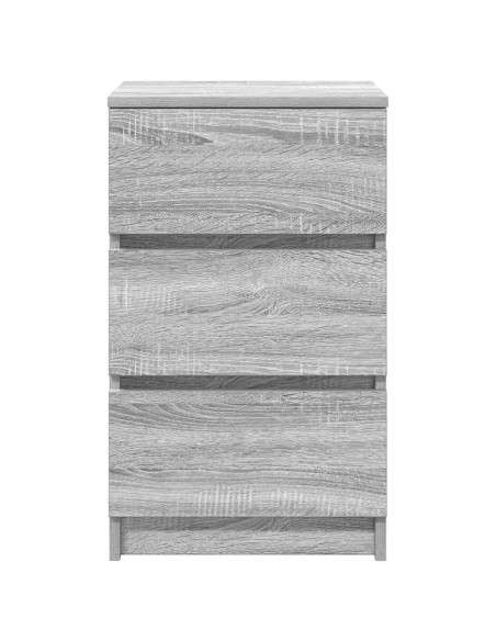 Comodini con 3 Cassetti 2 pz Grigio Sonoma 39x35x65 cm