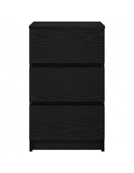Comodini con 3 Cassetti 2 pz Nero 39x35x65 cm