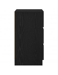 Comodini con 3 Cassetti 2 pz Nero 39x35x65 cm 2