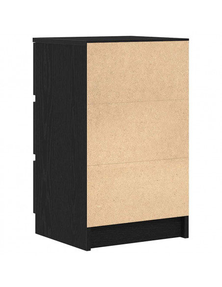 Comodini con 3 Cassetti 2 pz Nero 39x35x65 cm