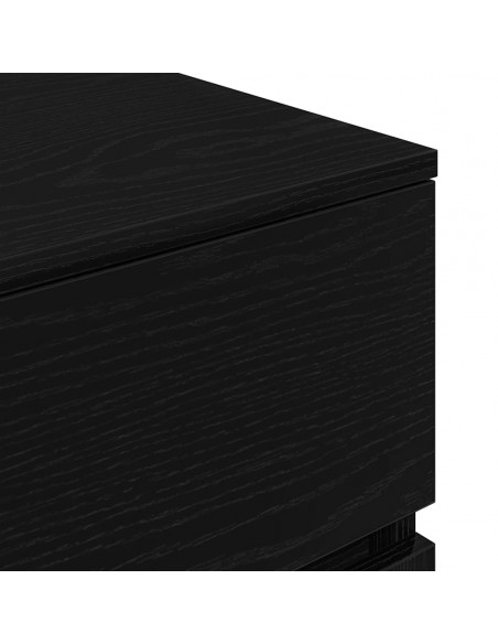 Comodini con 3 Cassetti 2 pz Nero 39x35x65 cm