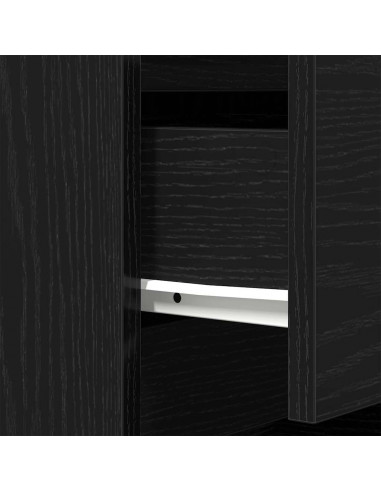 Comodini con 3 Cassetti 2 pz Nero 39x35x65 cm