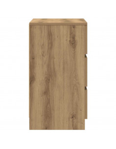 Comodini con 3 Cassetti 2 pz Rovere Artigianale 39x35x65 cm 2