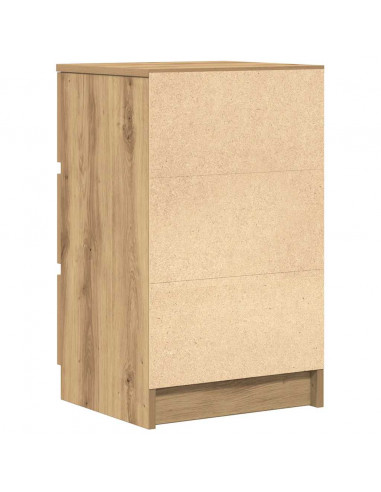 Comodini con 3 Cassetti 2 pz Rovere Artigianale 39x35x65 cm
