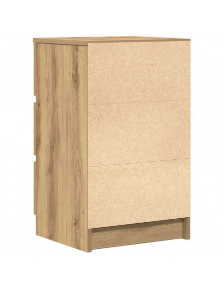 Comodini con 3 Cassetti 2 pz Rovere Artigianale 39x35x65 cm