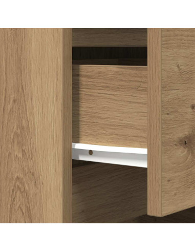 Comodini con 3 Cassetti 2 pz Rovere Artigianale 39x35x65 cm