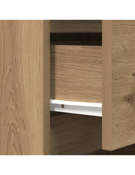 Comodini con 3 Cassetti 2 pz Rovere Artigianale 39x35x65 cm