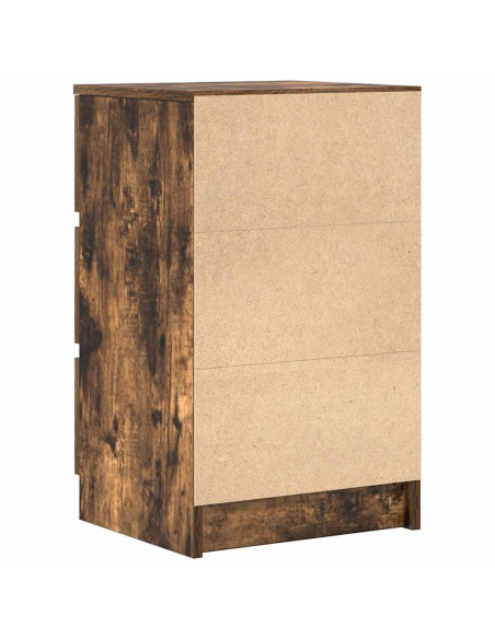 Comodini con 3 Cassetti 2 pz Rovere Fumo 39x35x65 cm