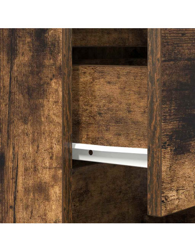 Comodini con 3 Cassetti 2 pz Rovere Fumo 39x35x65 cm