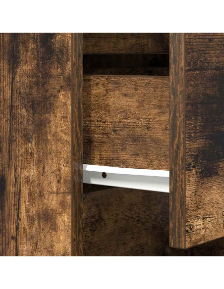 Comodini con 3 Cassetti 2 pz Rovere Fumo 39x35x65 cm