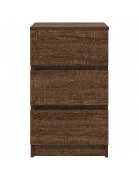 Comodini con 3 Cassetti 2 pz Rovere Marrone 39x35x65 cm