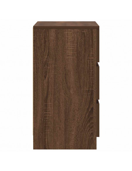 Comodini con 3 Cassetti 2 pz Rovere Marrone 39x35x65 cm